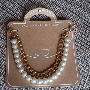 Gold and Pearl Chain Bag Charm NWT